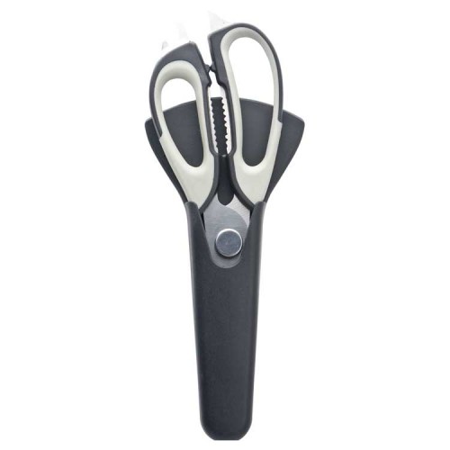 Frogued Magnetic Scissors Holder Detachable Refrigerator Magnetic Scissors  Storage Box for Home Kitchen (Black White) 